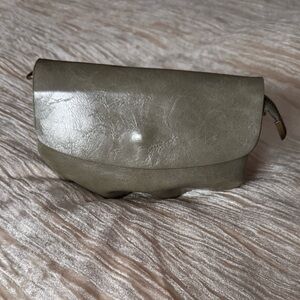 Anthropologie sage green small crossbody saddle bag